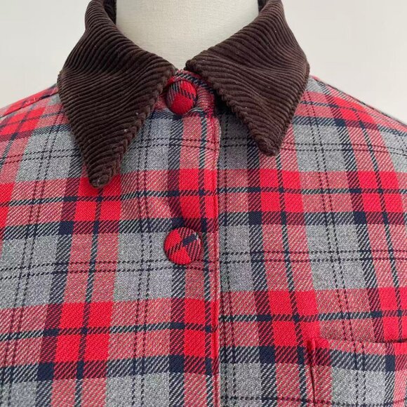Medium-weight plaid down jacket - Picture 6 of 13